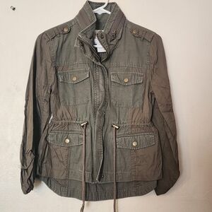 American Rag Cie Women's Small Olive Green Cargo Utility Cinched Waist Jacket